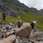 walking towards the hidden valley in glen Coe